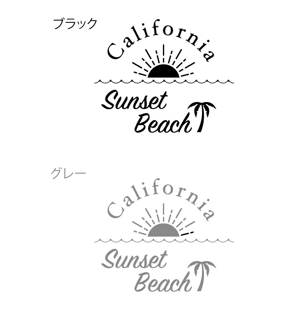 カリフォルニアのサンセットビーチデザインステッカー