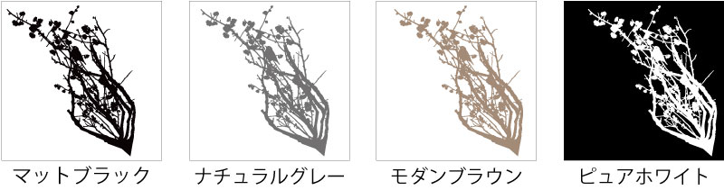 枝と小鳥と花のウォールステッカー